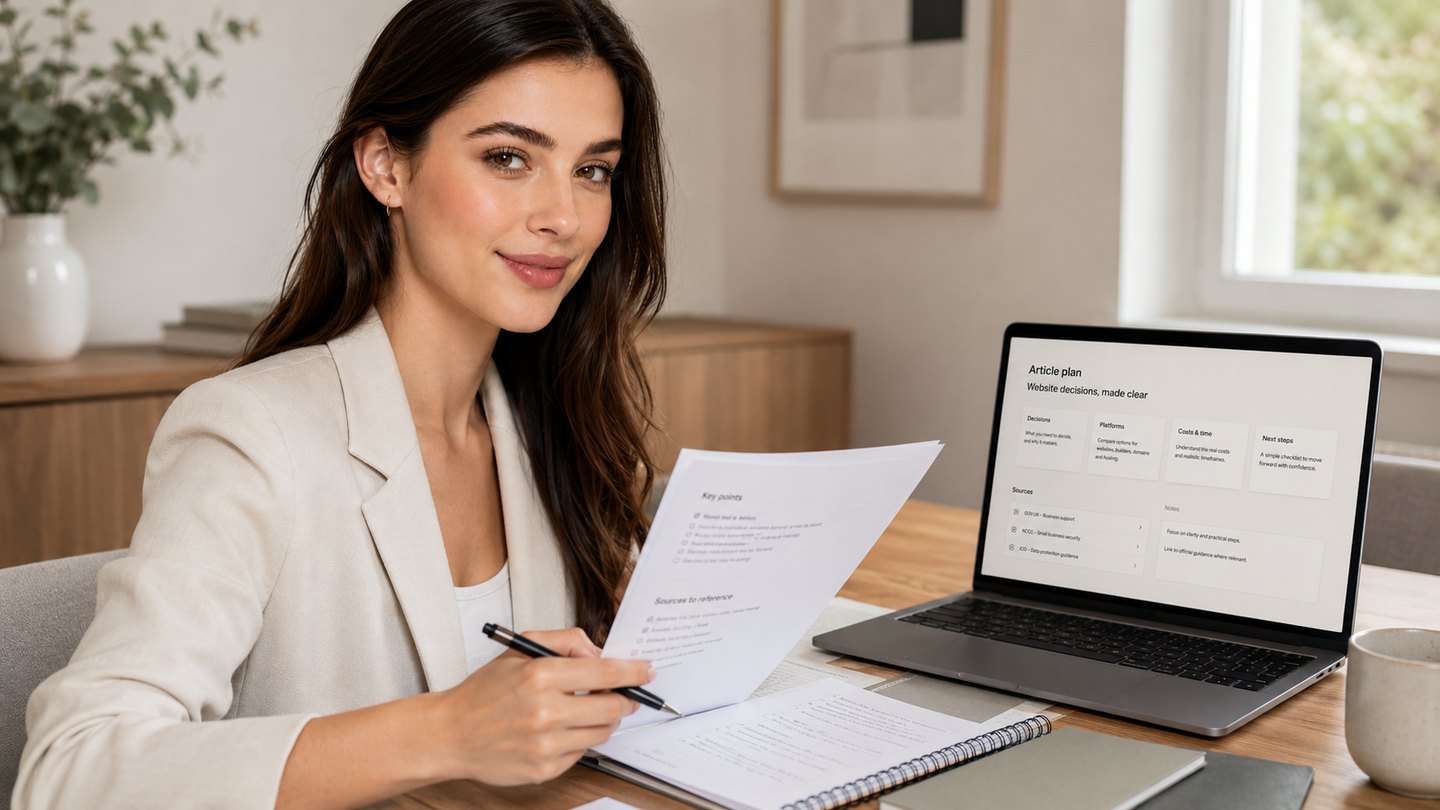 An editor checking website guidance against notes and primary sources